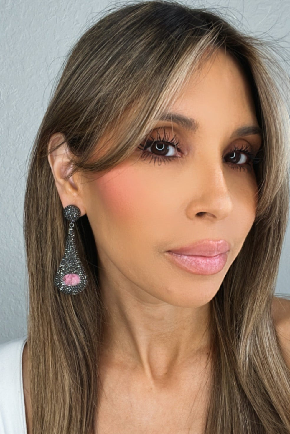 Silver Crystal Quartz Sterling Silver Teardrop Earring - Born To Glam Born To Glam