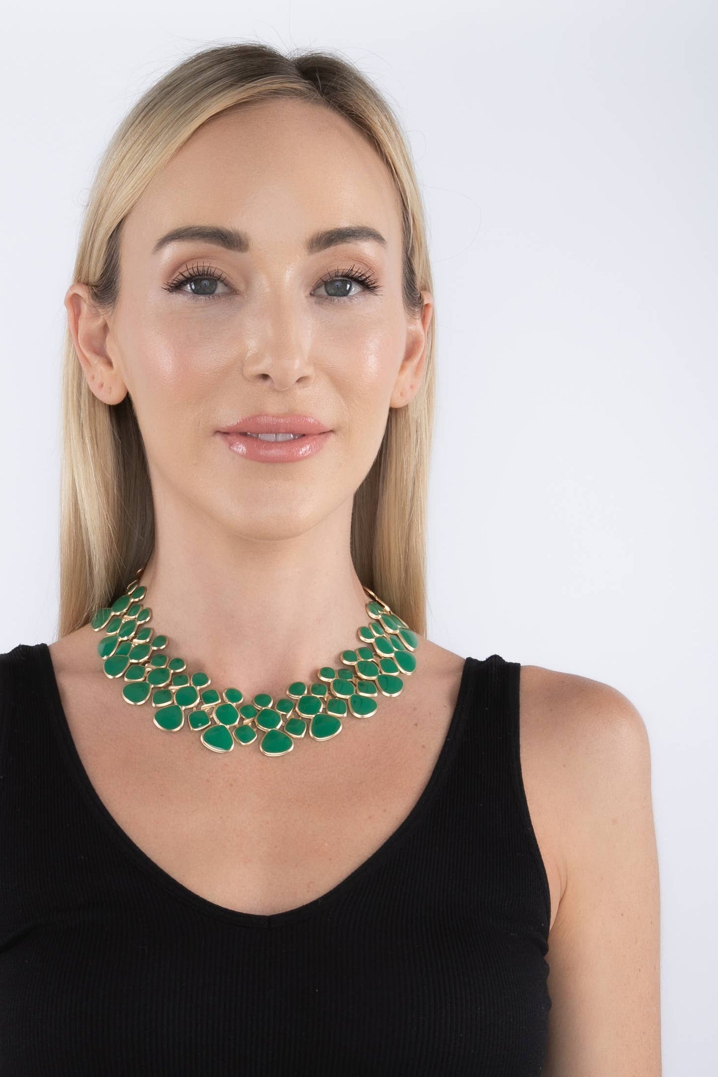 Adel Green Honey Comb Necklace - Born To Glam Born To Glam