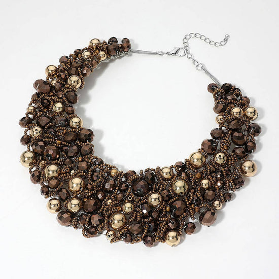 Wire Beaded Collar Necklace - Born To Glam Born To Glam