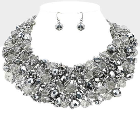 Wire Beaded Collar Necklace - Born To Glam Born To Glam