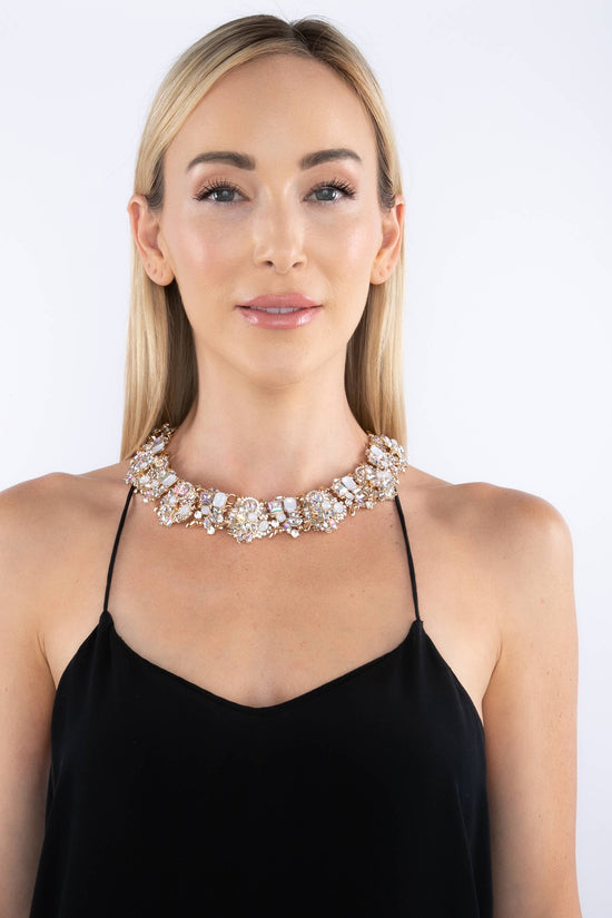 Ivy AB Crystal Collar Statement Necklace - Born To Glam Born To Glam