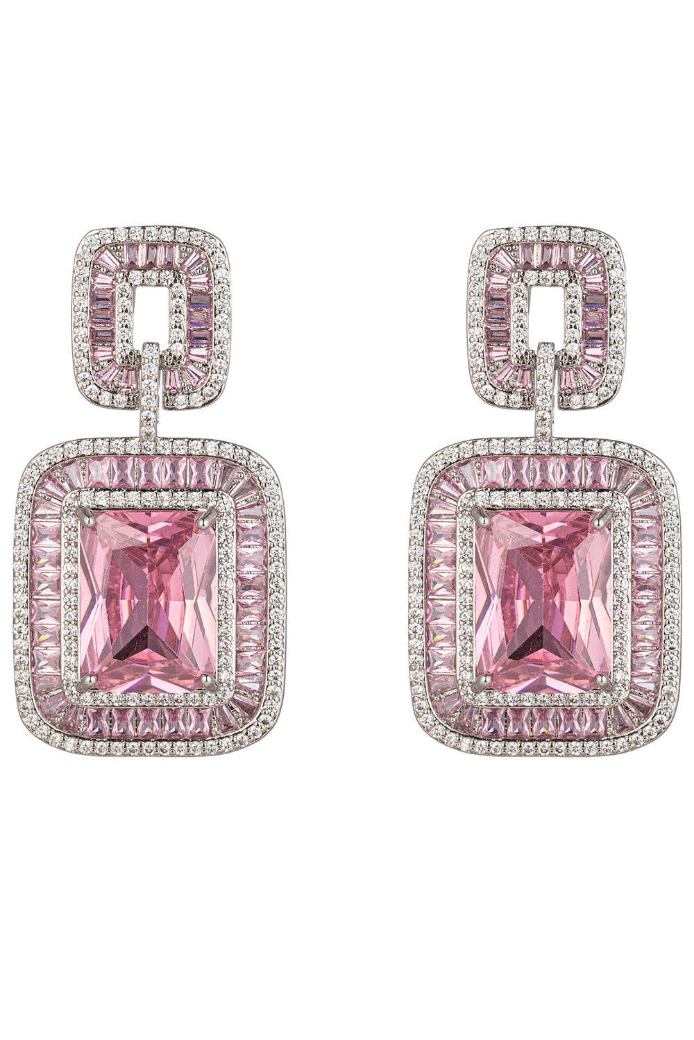Rose Pink CZ Dangle Earring - Born To Glam Born To Glam