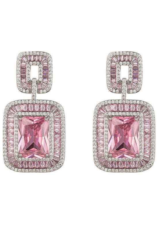 Rose Pink CZ Dangle Earring - Born To Glam Born To Glam