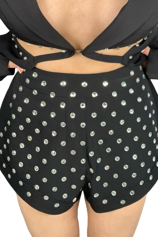 Crystal Embellished Shorts - Born To Glam Born To Glam