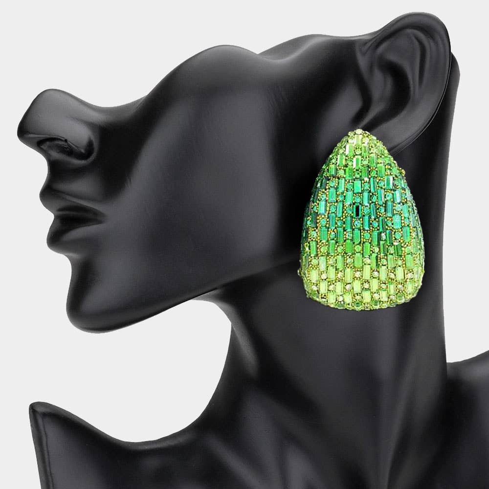 Bold Glam Rhinestone Embellished Teardrop Earrings - Born To Glam Born To Glam