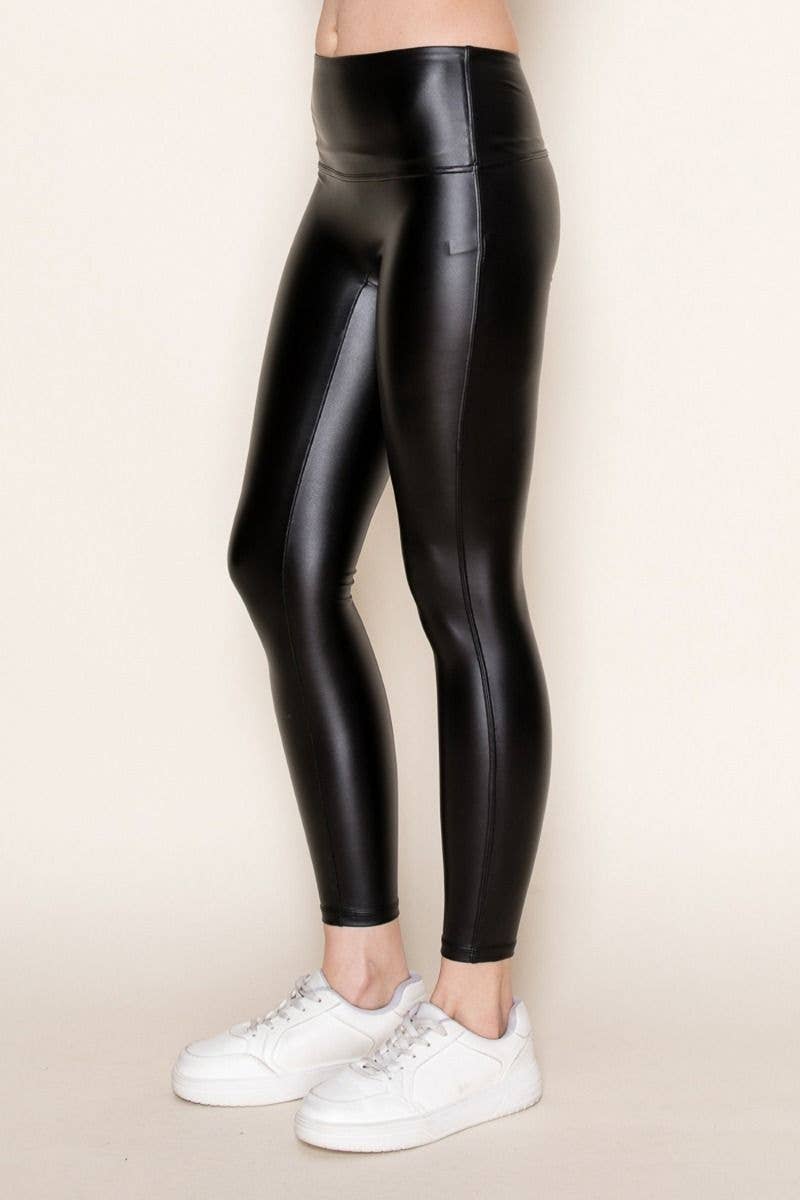 High Waisted Faux Leather Leggings Born To Glam
