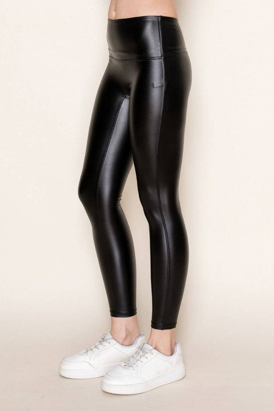 High Waisted Faux Leather Leggings Born To Glam