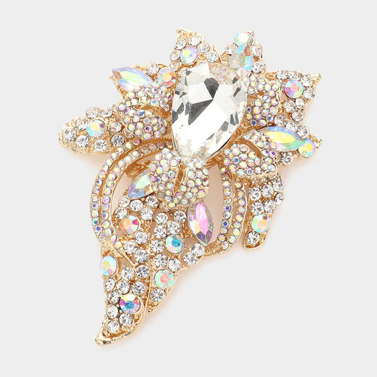 Floral Crystal Pave Bouquet Brooch / Pendant - Born To Glam Born To Glam