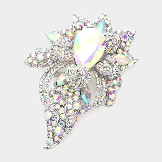 Floral Crystal Pave Bouquet Brooch / Pendant - Born To Glam Born To Glam