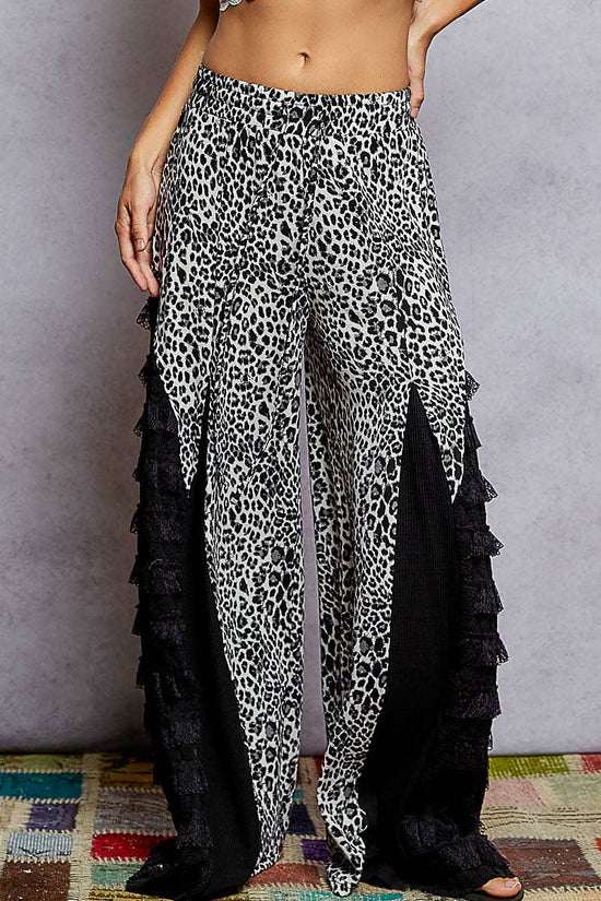 Leopard Pattern Lace Pants - Born To Glam Born To Glam