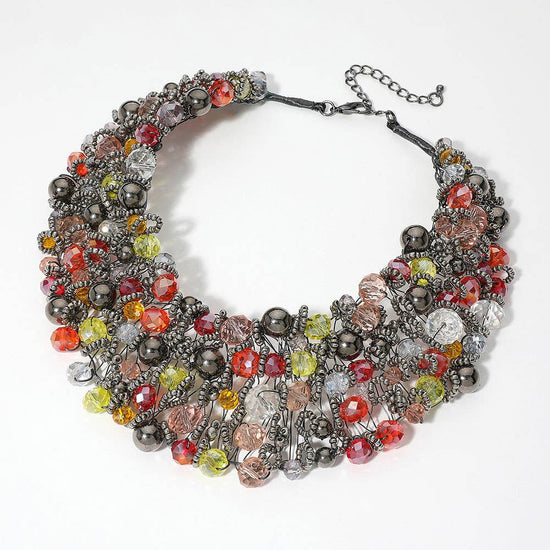 Wire Beaded Collar Necklace - Born To Glam Born To Glam