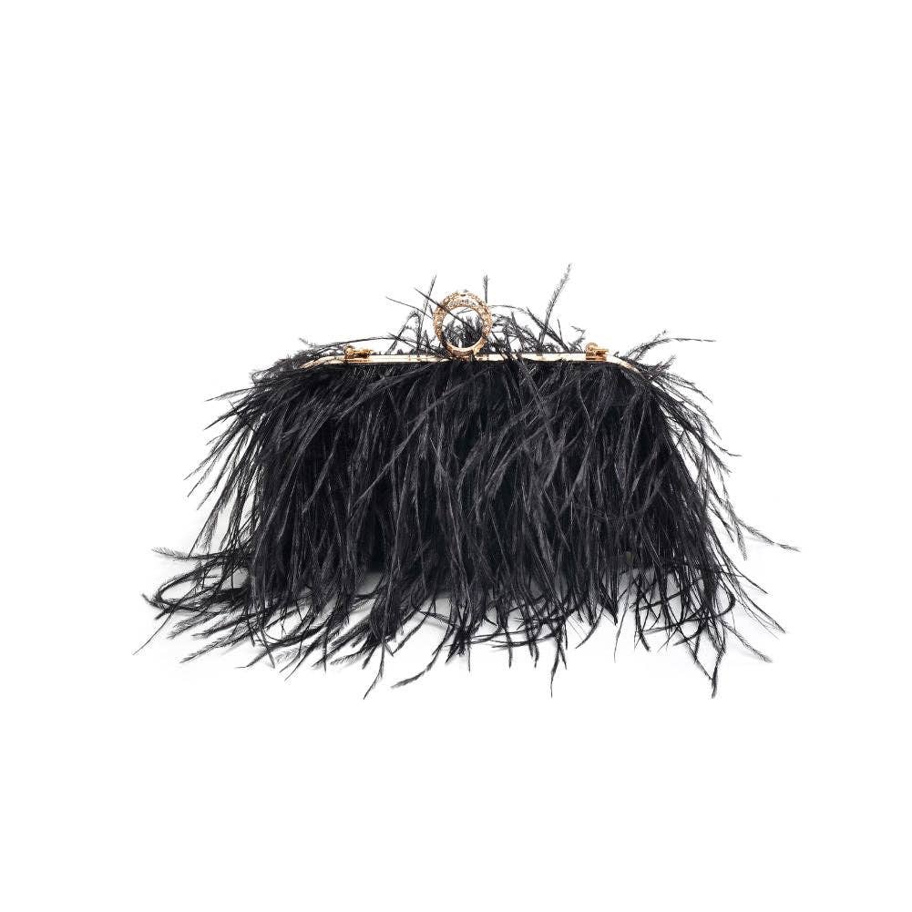 Harlow Feather Evening Bag Black - Born To Glam Born To Glam