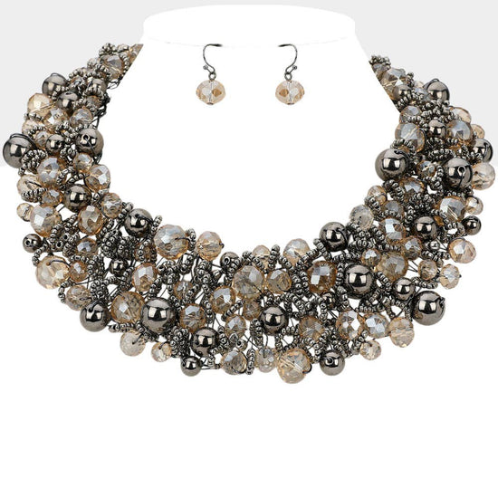 Wire Beaded Collar Necklace - Born To Glam Born To Glam