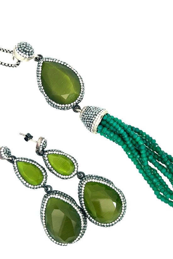 Olive Green Tourmaline Sterling Silver Earring - Born To Glam Born To Glam