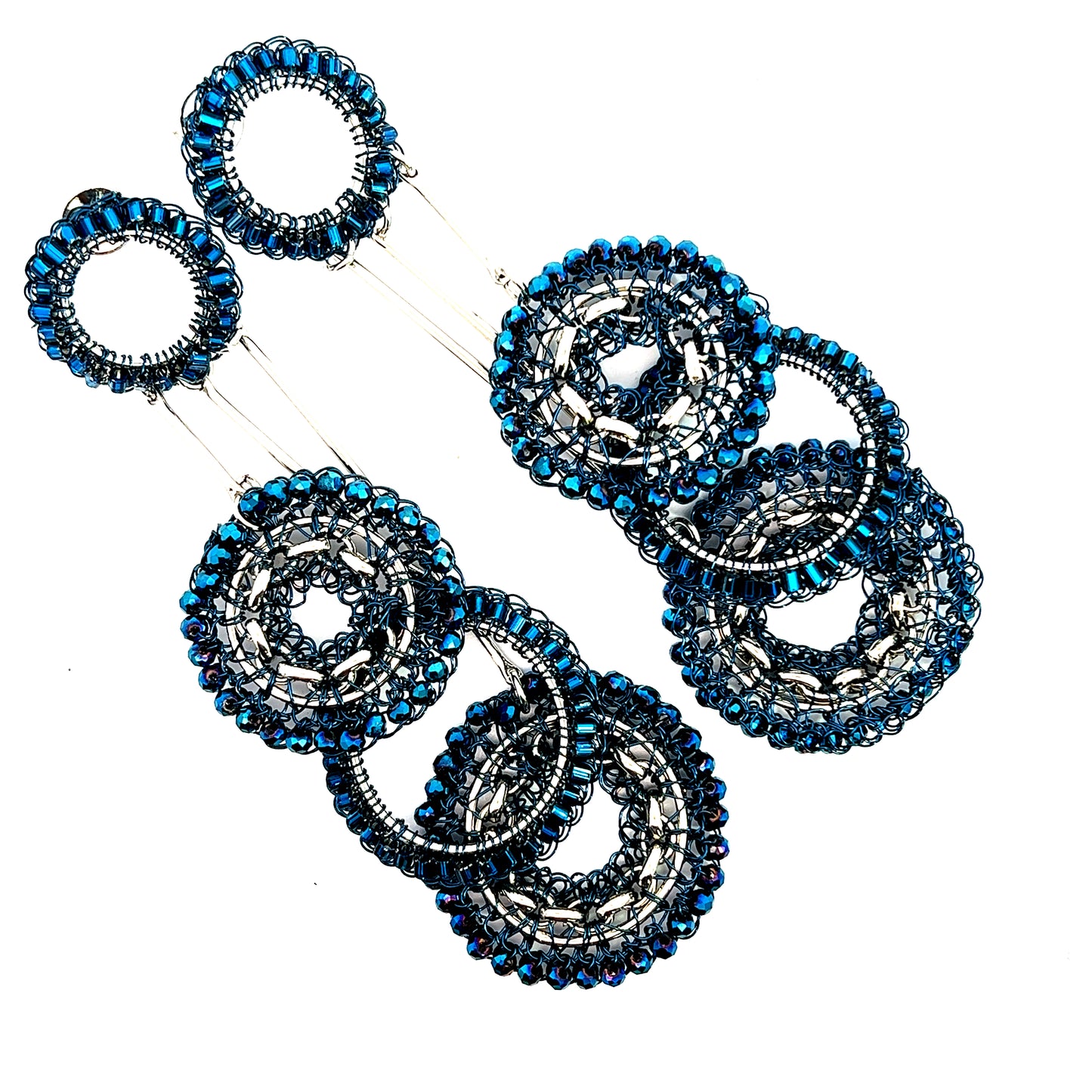 Circle Long Crystal Statement Earring - Born To Glam Born To Glam