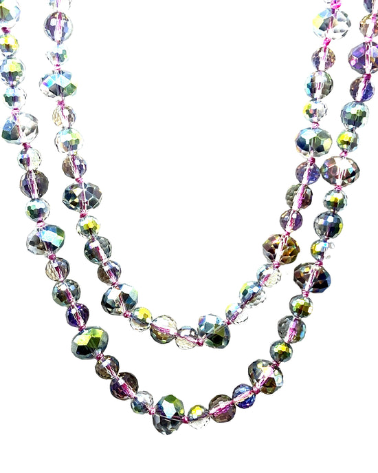 Crystal Rondelle Long Necklace - Born To Glam Born To Glam