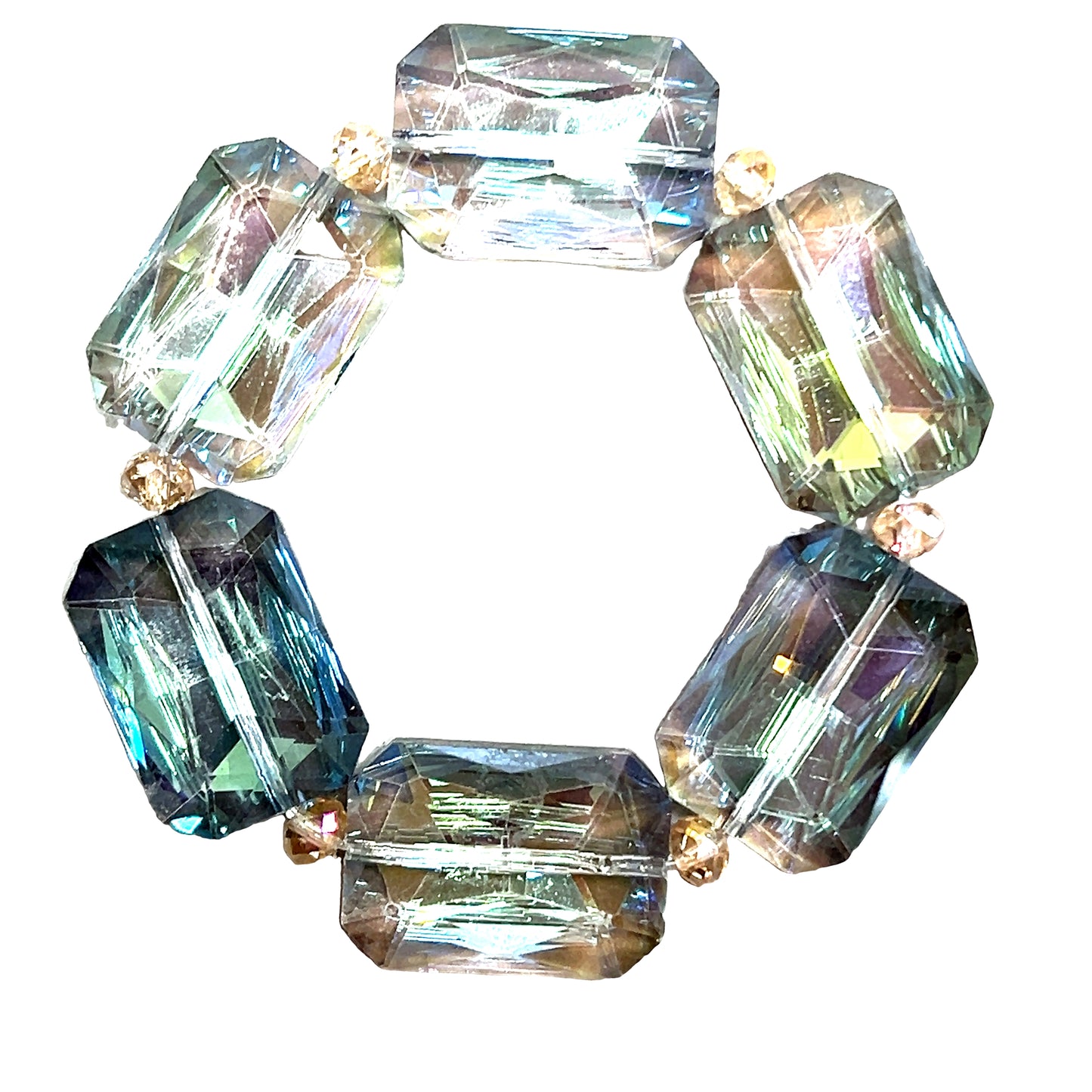 Rectangle Crystal Stretch Bracelet - Born To Glam Born To Glam