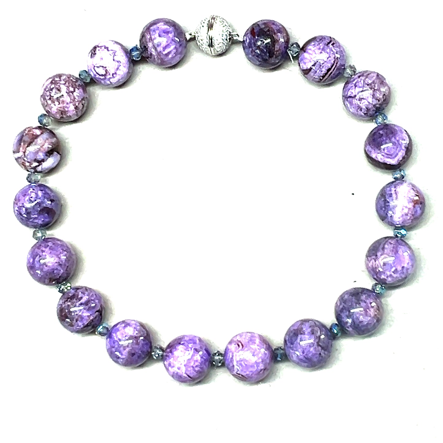 Purple Amethyst 20mm Gemstone Short Necklace - Born To Glam Born To Glam
