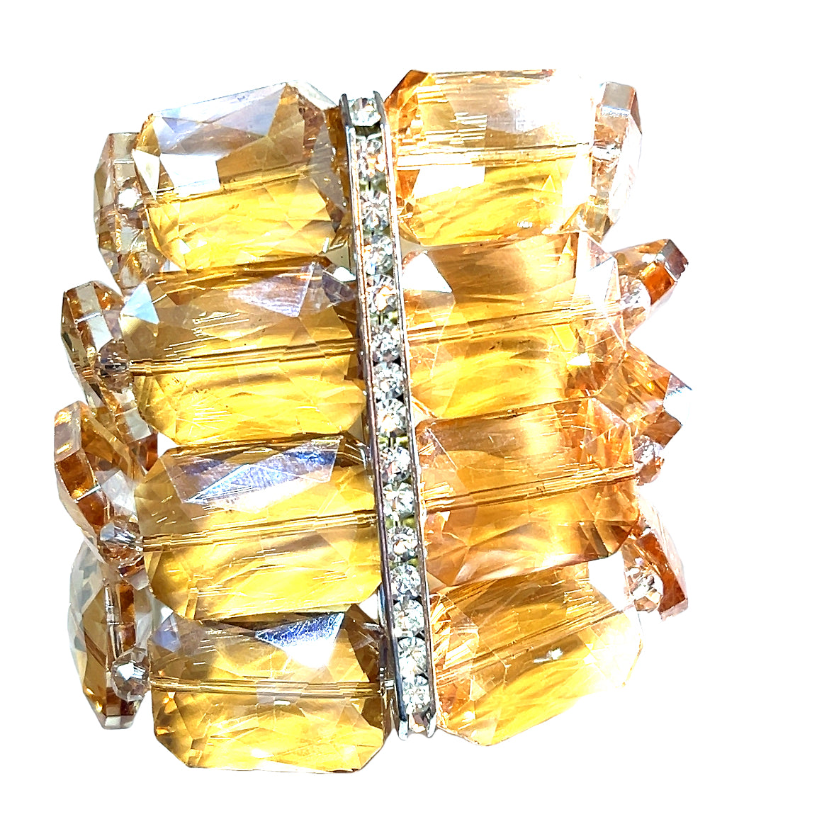 Rectangle Crystal Statement Bracelet - Born To Glam Born To Glam