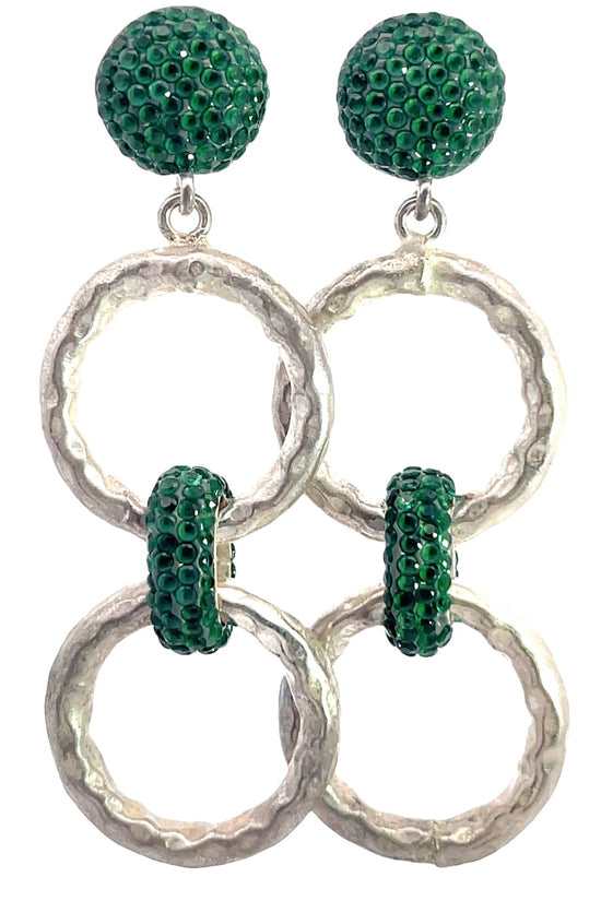 Chainlink Crystal Dangle Earrings - Born To Glam Born To Glam