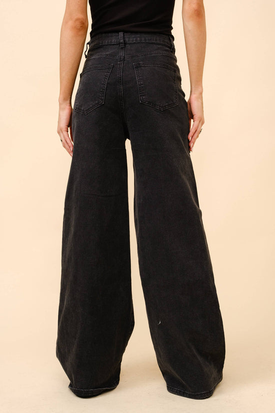 Mid Rise Crystal Slit Bottom Denim Jeans - Born To Glam Born To Glam