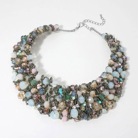 Wire Beaded Collar Necklace - Born To Glam Born To Glam