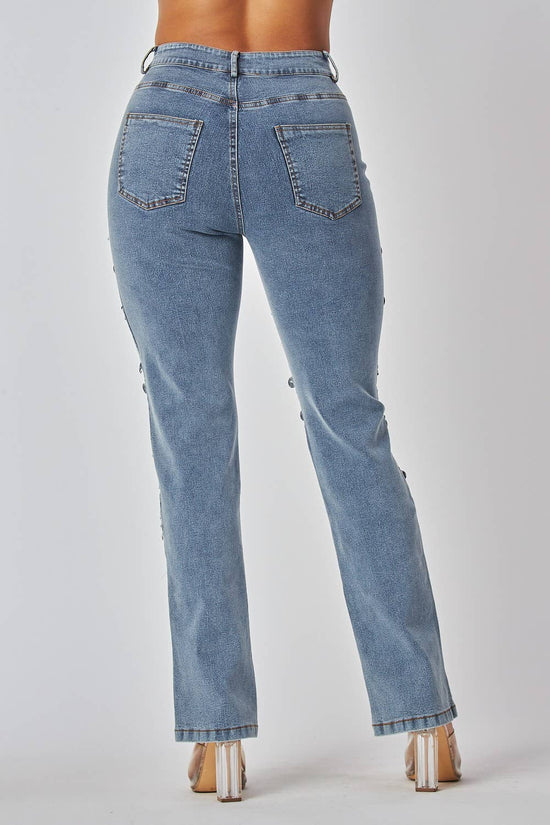 Sequin Embellished Statement Jeans - Born To Glam Born To Glam