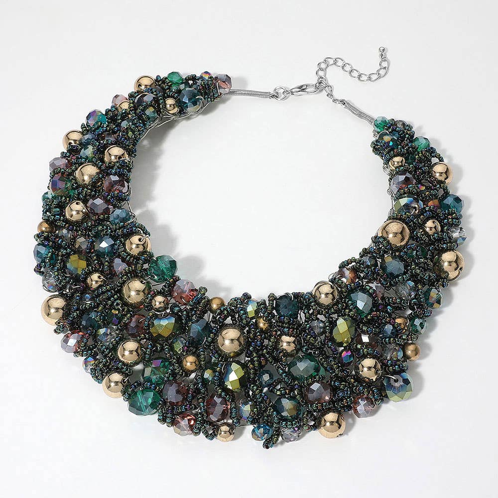 Wire Beaded Collar Necklace - Born To Glam Born To Glam