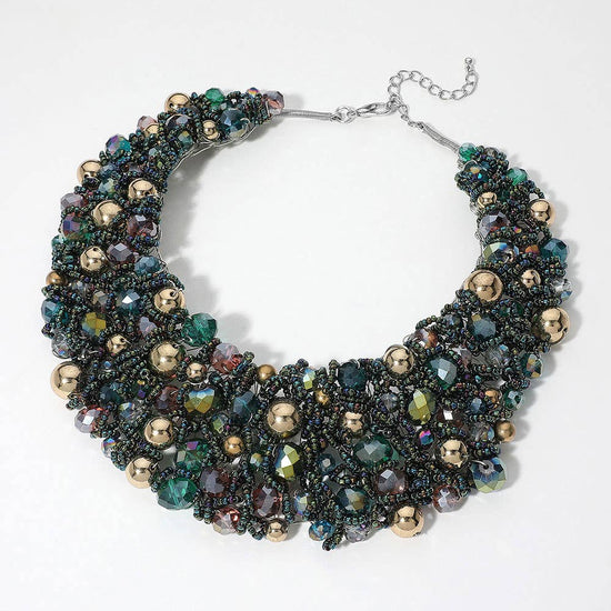 Wire Beaded Collar Necklace - Born To Glam Born To Glam