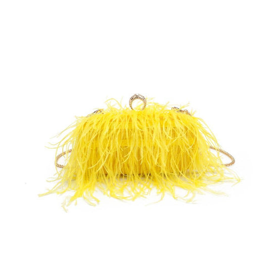 Harlow Feather Evening Bag White - Born To Glam Born To Glam