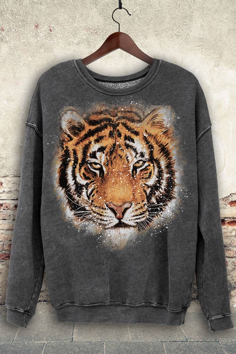 Tiger Face Sweatshirt - Born To Glam Born To Glam