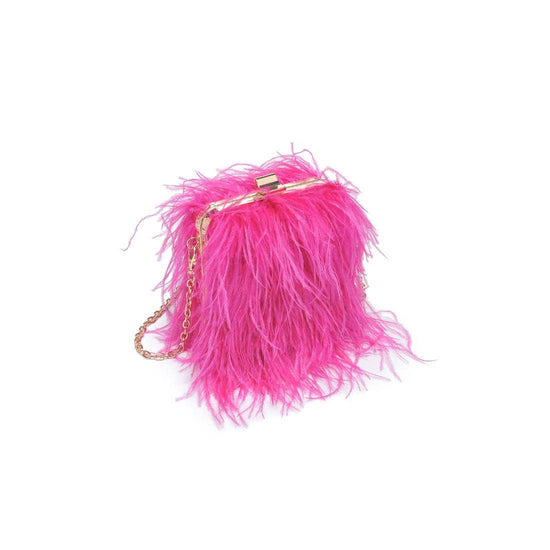 Feathered Flair Evening Bag Pink - Born To Glam Born To Glam