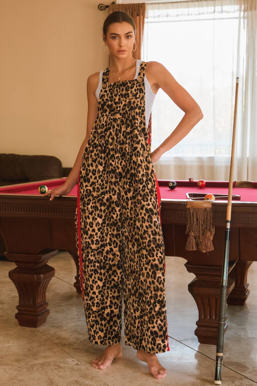 Leopard Printed Overall Jumpsuit Born To Glam