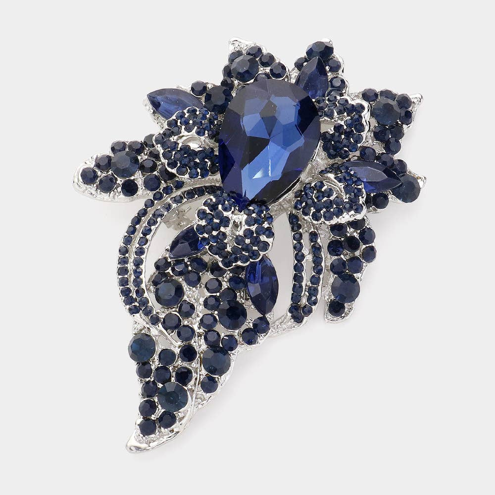 Floral Crystal Pave Bouquet Brooch / Pendant - Born To Glam Born To Glam