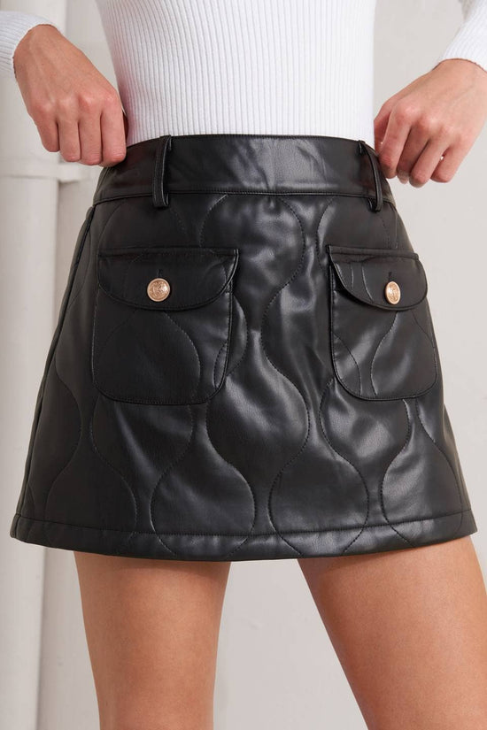 Quilted Faux Leather Skort Born To Glam