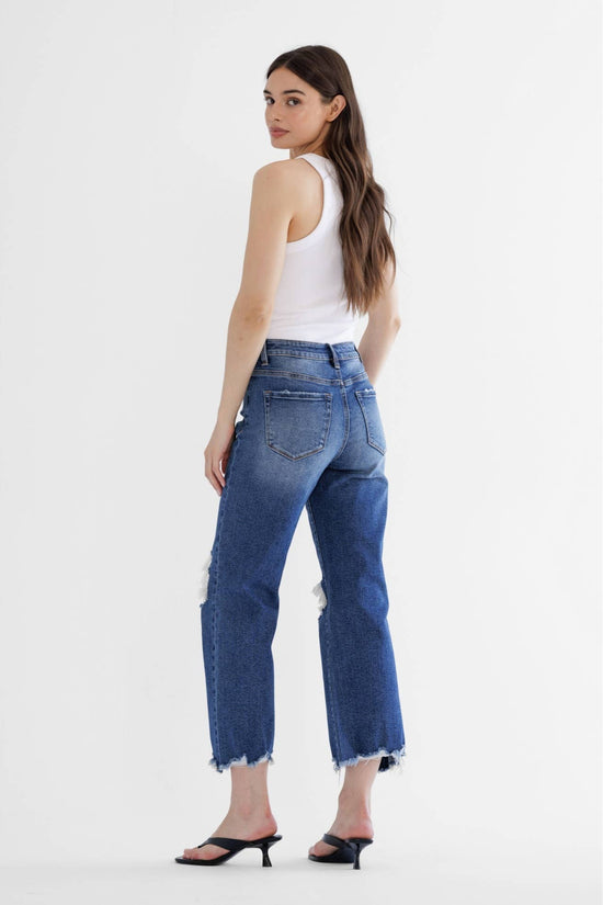 Mica Denim 90's Vintage Crop Flare - Born To Glam Born To Glam