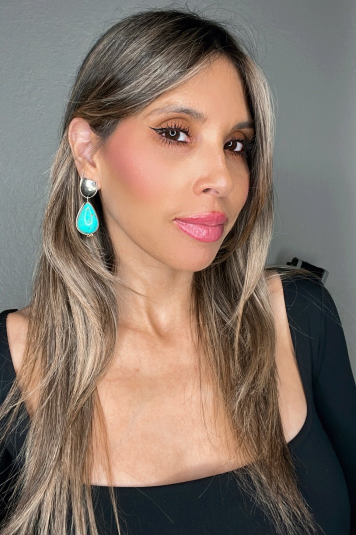 Turqouise Aqua Vision Sterling Silver Earring - Born To Glam Born To Glam