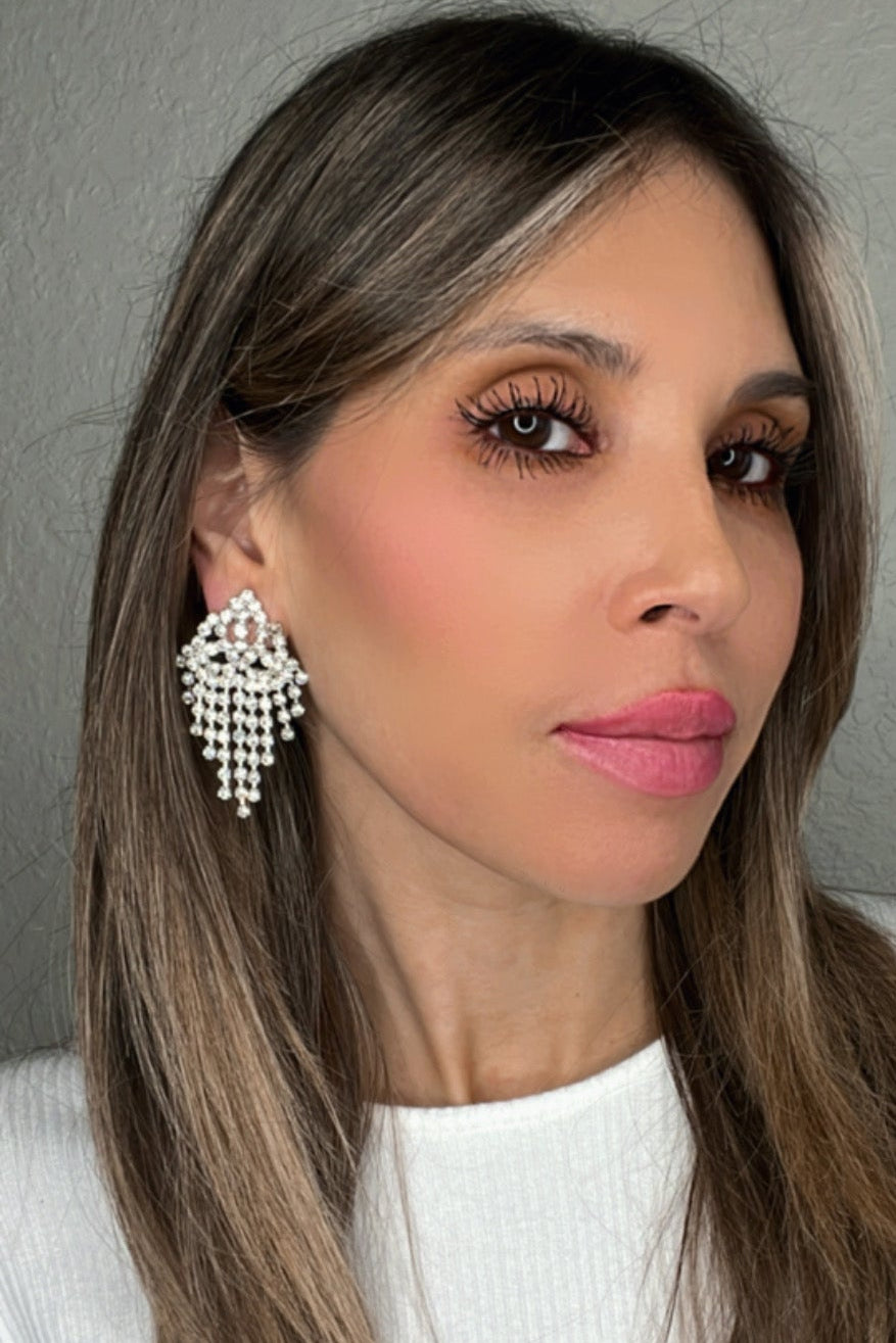 Rhinestone Cascade Statement Earring - Born To Glam Born To Glam