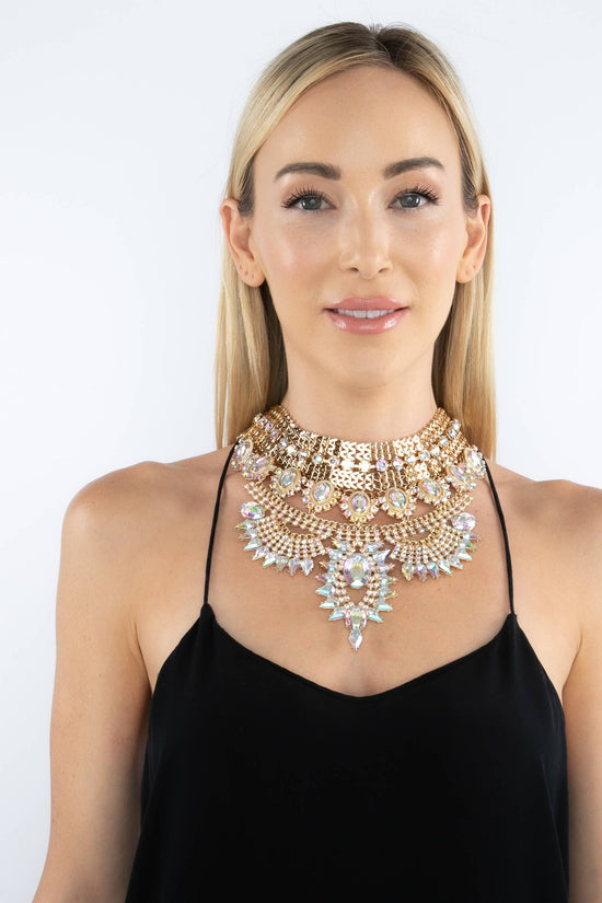 Zaniah Iridescent Statement Necklace - Born To Glam Born To Glam