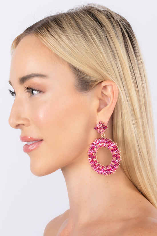 Stephanie Hot Pink Statement Earring - Born To Glam Born To Glam