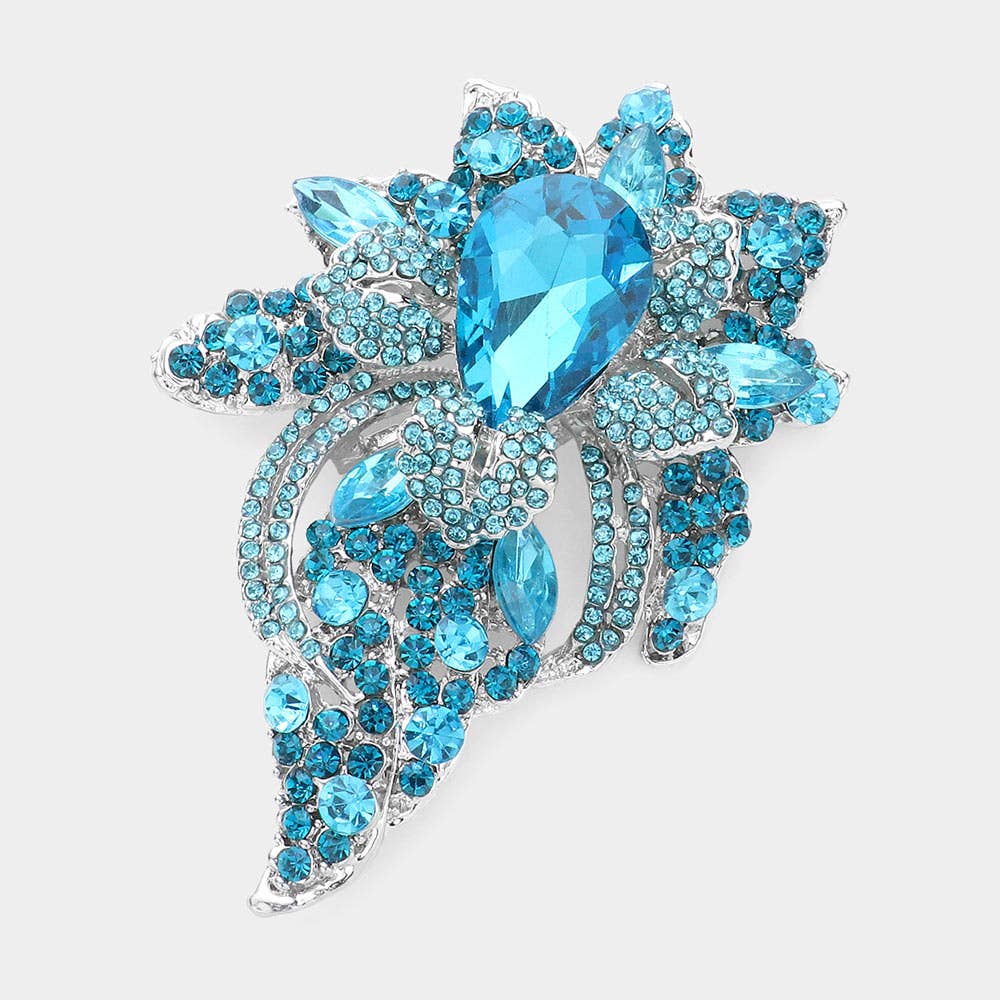 Floral Crystal Pave Bouquet Brooch / Pendant - Born To Glam Born To Glam