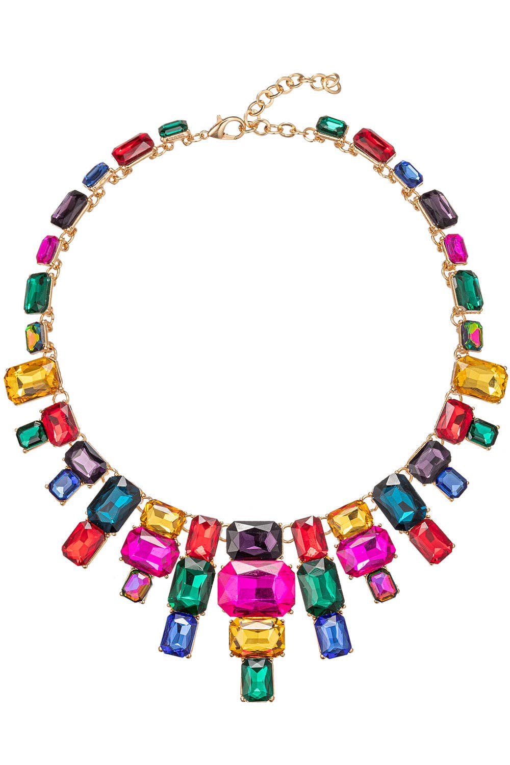 Jamie Rainbow Statement Necklace Born To Glam