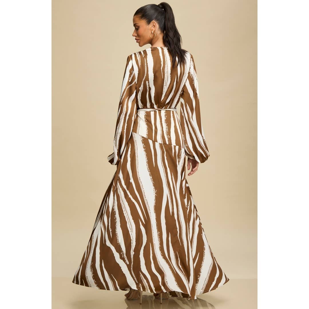 TEXURED STRIPE MAXI DRESS - Born To Glam Born To Glam
