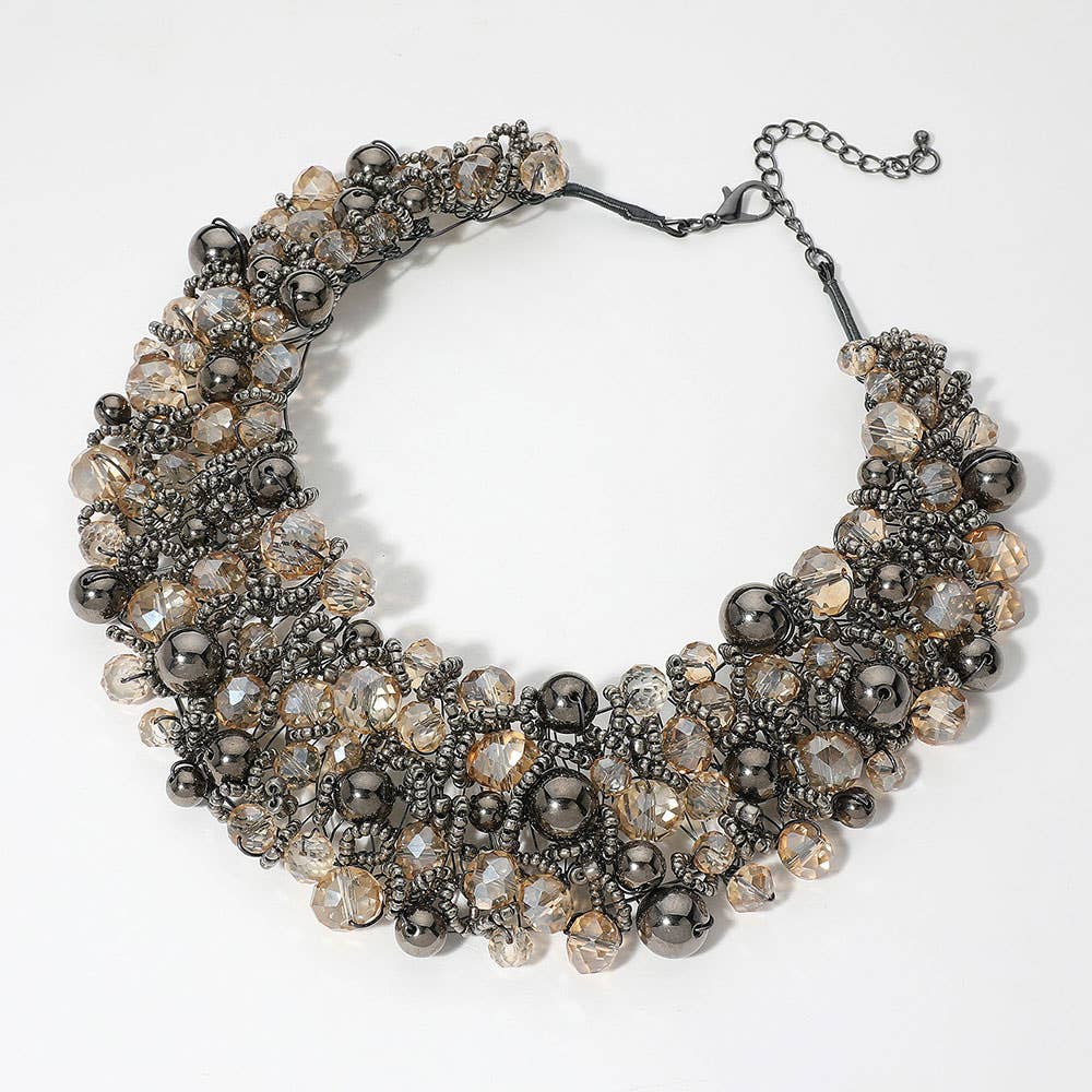 Wire Beaded Collar Necklace - Born To Glam Born To Glam