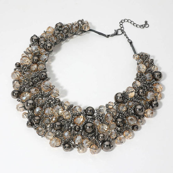 Wire Beaded Collar Necklace - Born To Glam Born To Glam