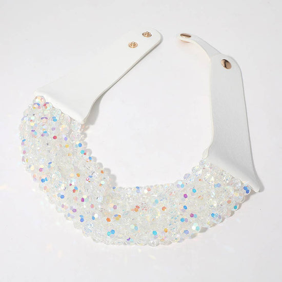 Chunky Acrylic Beaded Multi Layered Faux Leather Necklace - Born To Glam Born To Glam