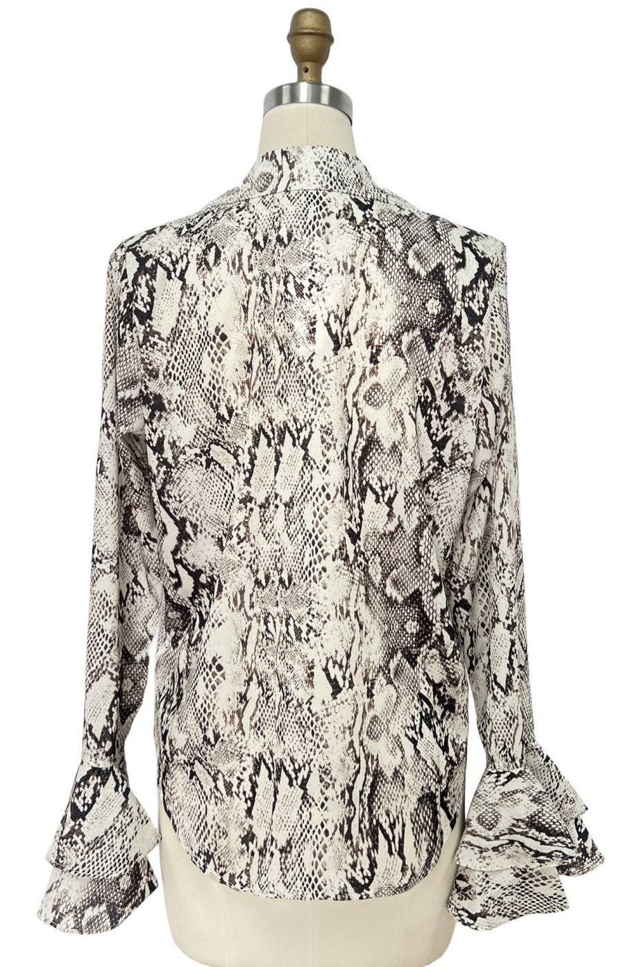 Snake Print Ruffle Blouse - Born To Glam Born To Glam