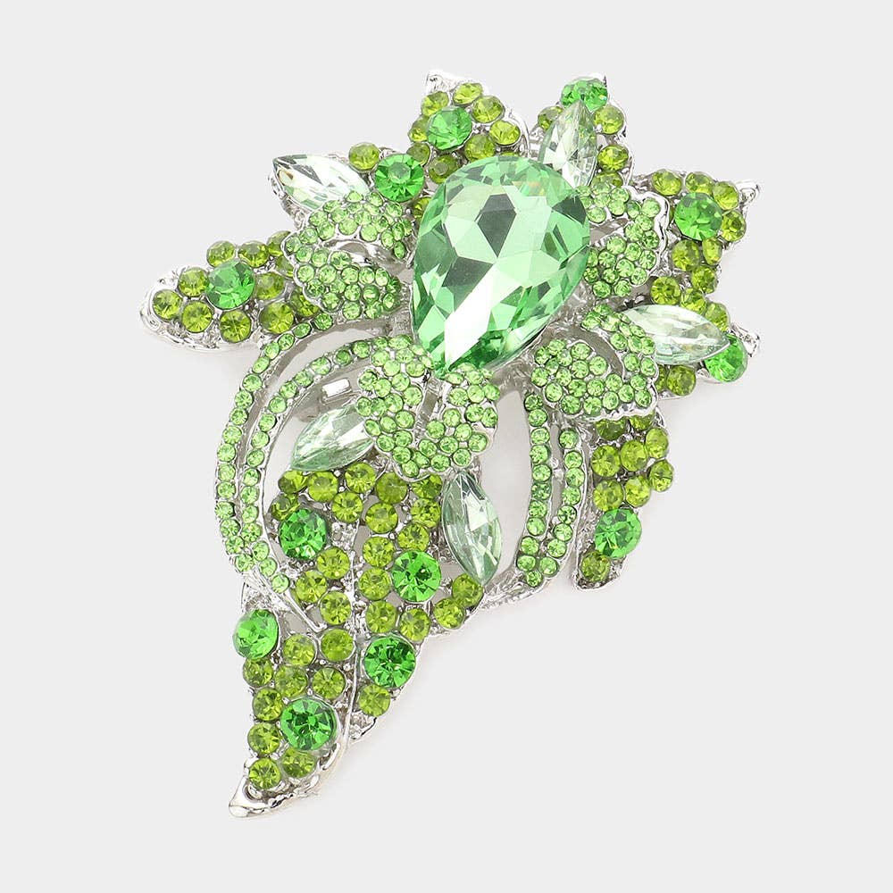 Floral Crystal Pave Bouquet Brooch / Pendant - Born To Glam Born To Glam