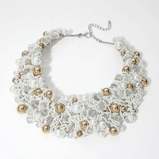 Wire Beaded Collar Necklace - Born To Glam Born To Glam