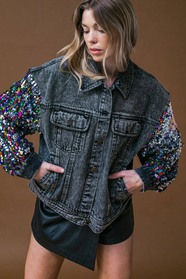 Washed Denim Jacket - Born To Glam Born To Glam
